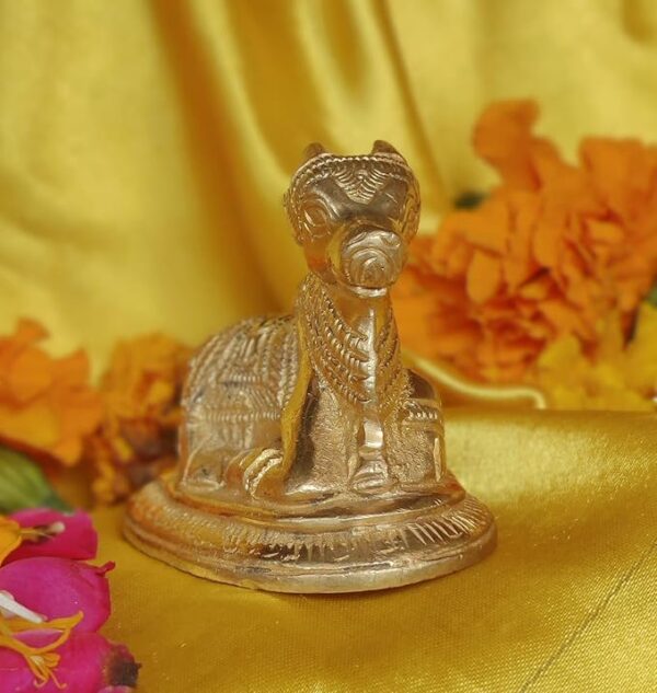 Premium Brass Nandi Ji Idol - Handcrafted Lord Shiva's Vahana Statue for Puja & Home Decor - Image 2