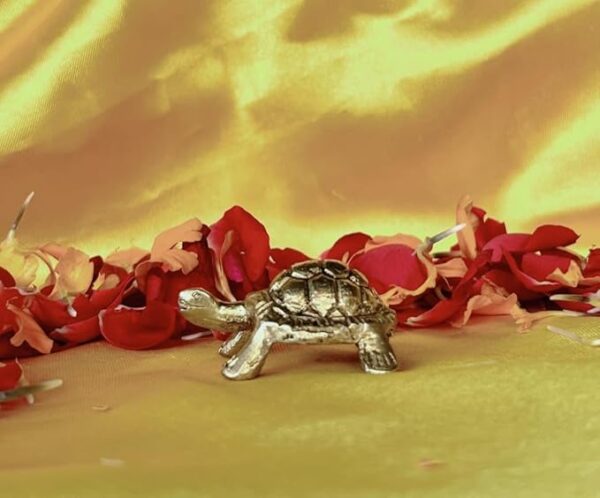 Laxmi Handicraft Brass Tortoise Decorative Showpiece, 2 cm, Miniature Brass Figurine - Image 2