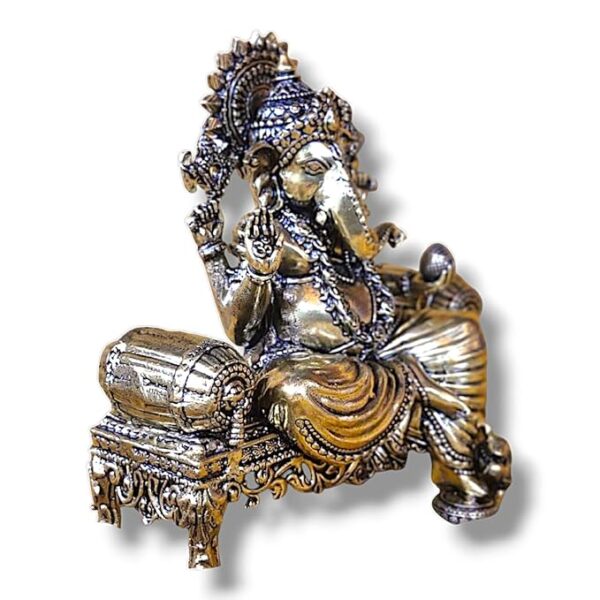 Laxmi Handicraft Ganesha Idol, Statue, Murti, Brass Idol Statue for Pooja Home Décor Gifts, Ganesh Diwali Decoration Items Pack of One - Image 2