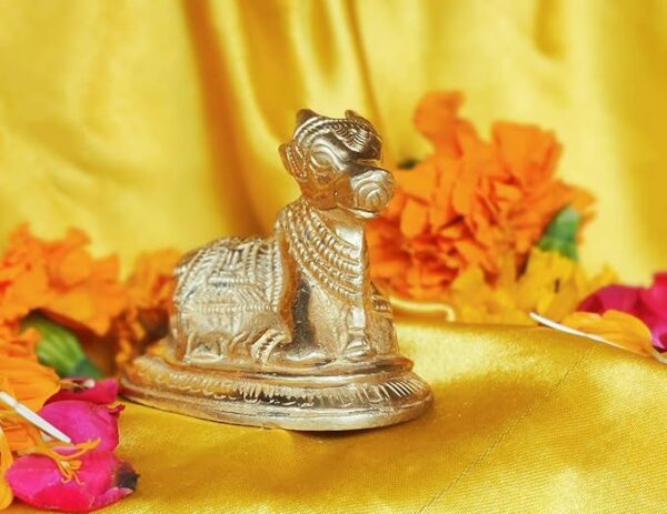 Premium Brass Nandi Ji Idol - Handcrafted Lord Shiva's Vahana Statue for Puja & Home Decor - Image 3
