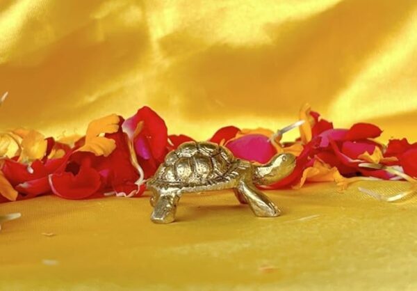 Laxmi Handicraft Brass Tortoise Decorative Showpiece, 2 cm, Miniature Brass Figurine - Image 3