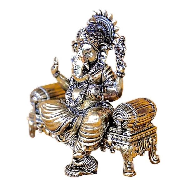 Laxmi Handicraft Ganesha Idol, Statue, Murti, Brass Idol Statue for Pooja Home Décor Gifts, Ganesh Diwali Decoration Items Pack of One - Image 3