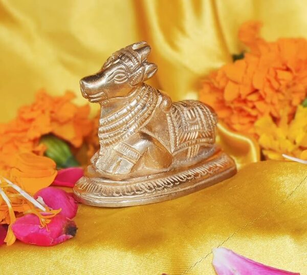 Premium Brass Nandi Ji Idol - Handcrafted Lord Shiva's Vahana Statue for Puja & Home Decor - Image 5