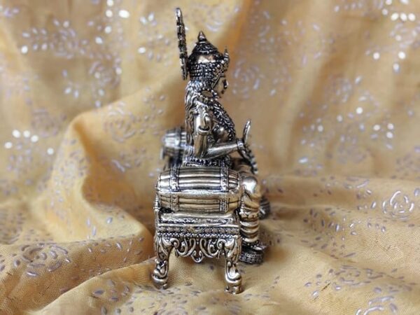 Brass Maa Lakshmi Devi Idol Statue Sitting on Throne in Decorative Luxury Bag - Laxmi Ji Ki Murti for Pooja Temple Room Diwali Gift & Home Décor Items (4 Inch Height) - Image 4